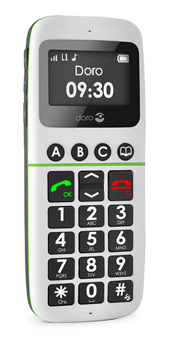 Doro Mobiltelefon PhoneEasy 338gsm Hvit Mobiltelefon med enkel funksjonalitet